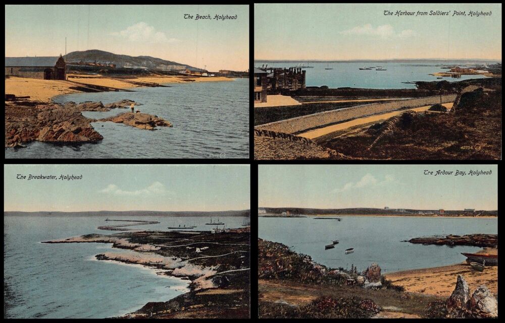 Lot of 4 Vintage Holyhead Postcards 1904 Valentine’s Series - Anglesey Wales